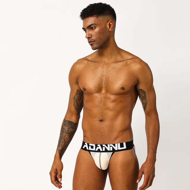 ADANNU Brand Sexy Gay Jockstraps Men Underwear Gay Thongs And G String