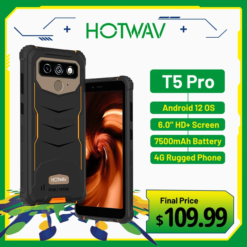 Купить Алиэкспресс Hotwav T5 Pro 4G Rugged Smartphone Android 12 OS