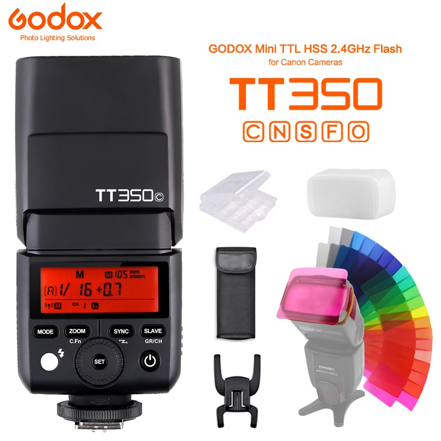 Electronics Flashes Godox TT350C Mini Thinklite TTL Flash Speedlite 2