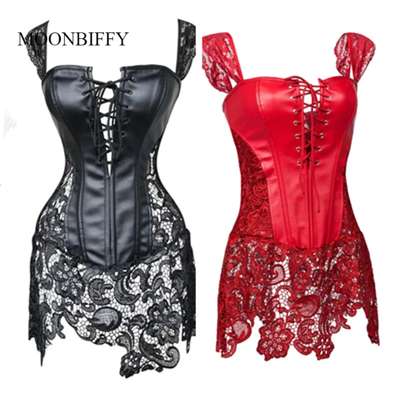 Xl Women Sexy Faux Leather Corset