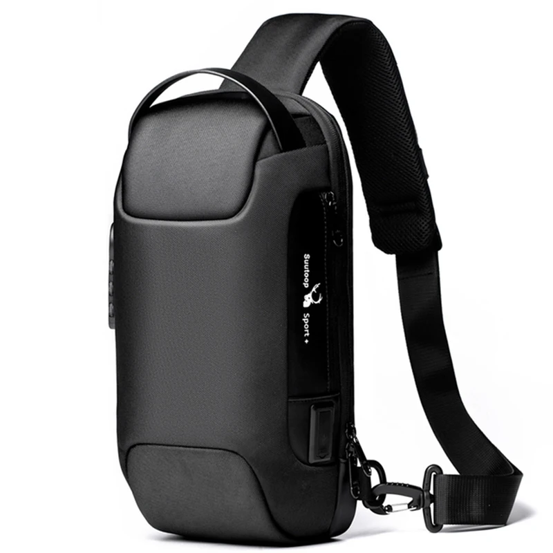 Men S Waterproof Usb Oxford Crossbody Bag Anti