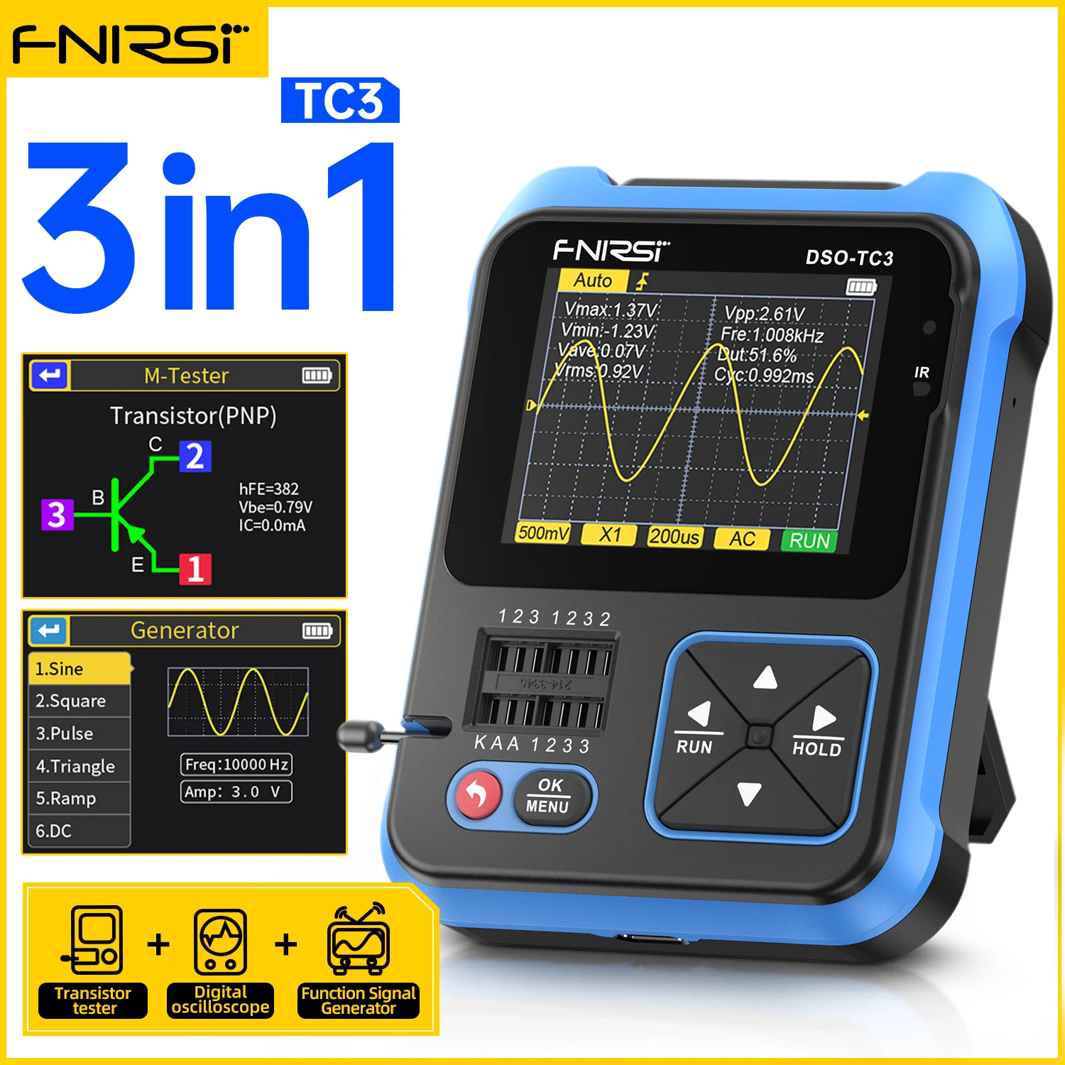 Fnirsi Dso Tc Handheld Digital Oscilloscope