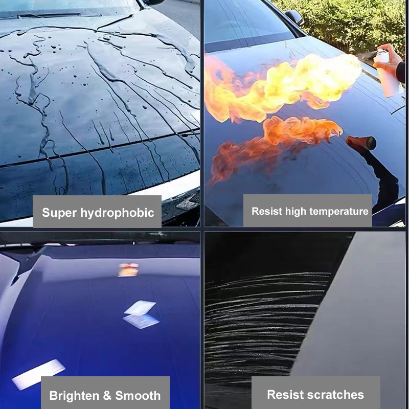 3PCS 9H Car Liquid Ceramic Coat Super Hydrophobic Glass Coating Set  Polysiloxane and Nano materials Ceramics For Cars