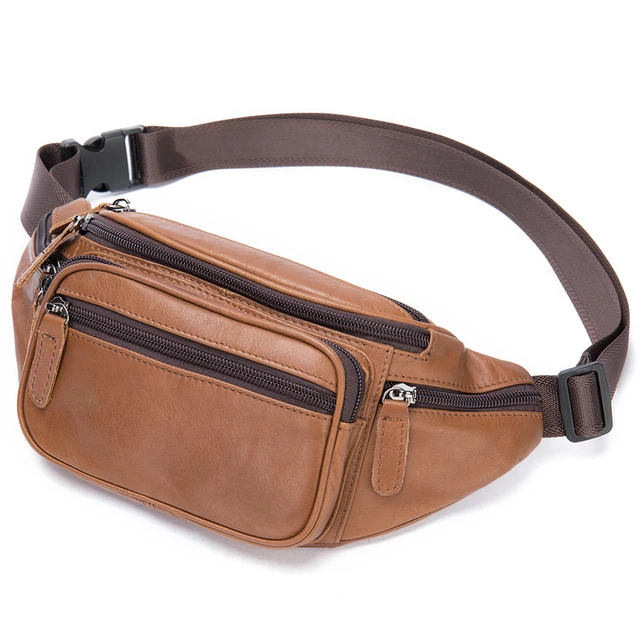 WESTAL Sheep Genuine Leather Men's Waist Bags Belt Men Waist Pack Male  Fanny Pack Black Small Hip/Bum Bag Leather Waist Bag 8917