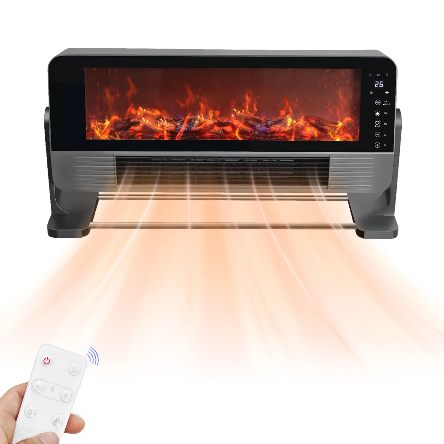 Portable Wall-Mounted Heating Fans Electric Heater Simulated Flame Hot Air Blower Heater For Home Winter Heating Air Conditioner-animated-img