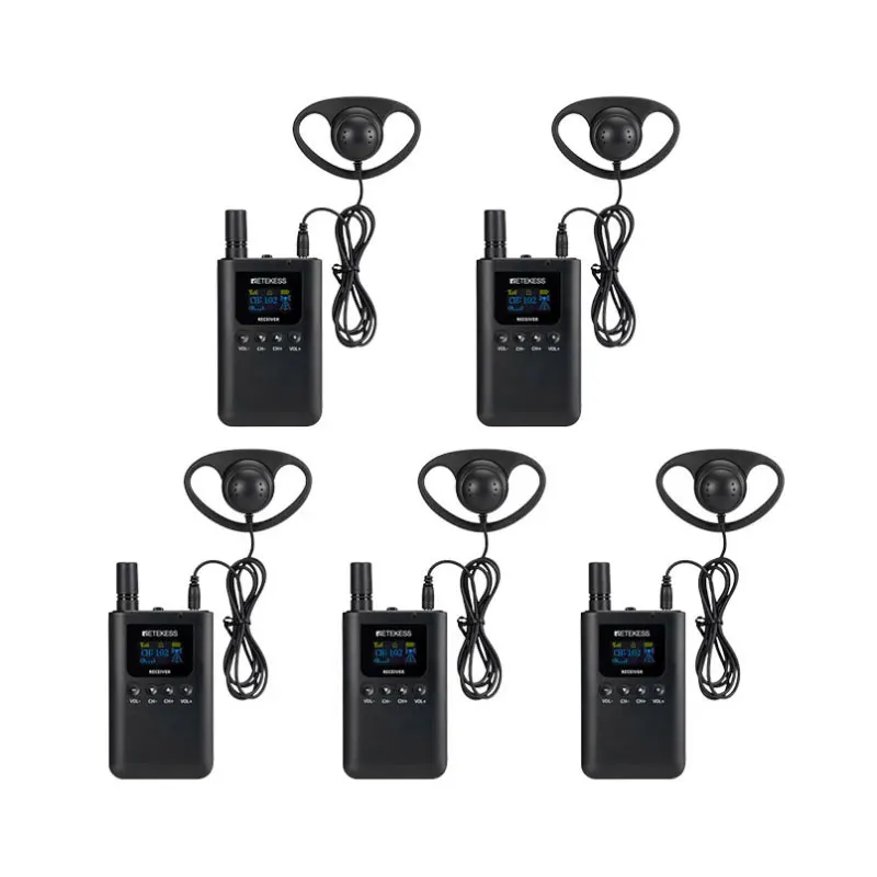 Retekess TT125 Wireless Tour Guide Audio System Radio Tour Guide Device 5 Receivers For Training Excursion Church Factory Umroh-animated-img