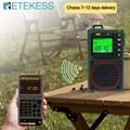 Retekess TR111 Radio FM Portable Radios AM FM Mini Ham Radio Shortwave Emergency Amateur Radio Multiband SW VHF WB Alarm Clock