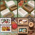 10/20pcs Cake Carriers, Square Box With Lid, White Bread Box With Window, For Pies, Donuts, Muffins, Chocolates