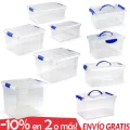 Transparent storage plastic box with cover and handles included 5 8 9 10 16 25 35 litres large capacity plastic high weather resistance and the passage of time DTO per quantity