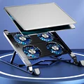 Laptop Fan Tablet Holder Devices Desk Setup Accessories Stand With Cooling Fan Foldable Support For Ipad Laptop Stand