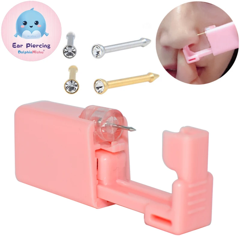 Disposable Self Nose Piercing Gun Self Nose Piercing Gun Kit Safety Nose Piercing Gun Kit Tool-animated-img