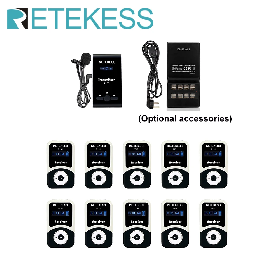 Retekess T130 Wireless Audio Tour Guide System Church Translation System For Excursion Church Translation Factory Training Hajj-animated-img