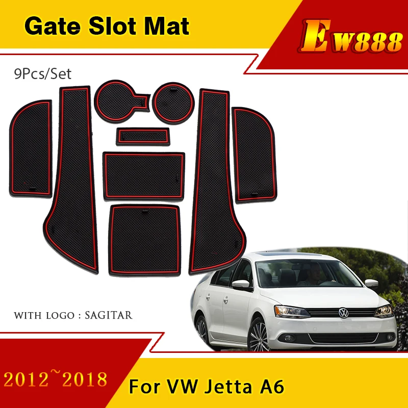 קנו אלי אקספרס  Protector Mats for Volkswagen VW Jetta A6 MK6 Accessories  2012~2018 Cup Cushion Holder Console Liners Dust Mat Pads Car Interior