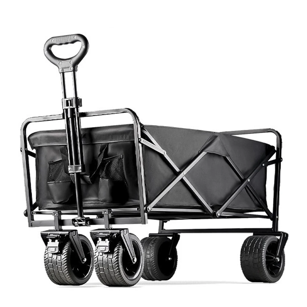 Large Collapsible Garden Camping Trolley Cart Outdoor Strong Load-bearing Beach Wagon Utility Carts With Wheels and Handle-animated-img