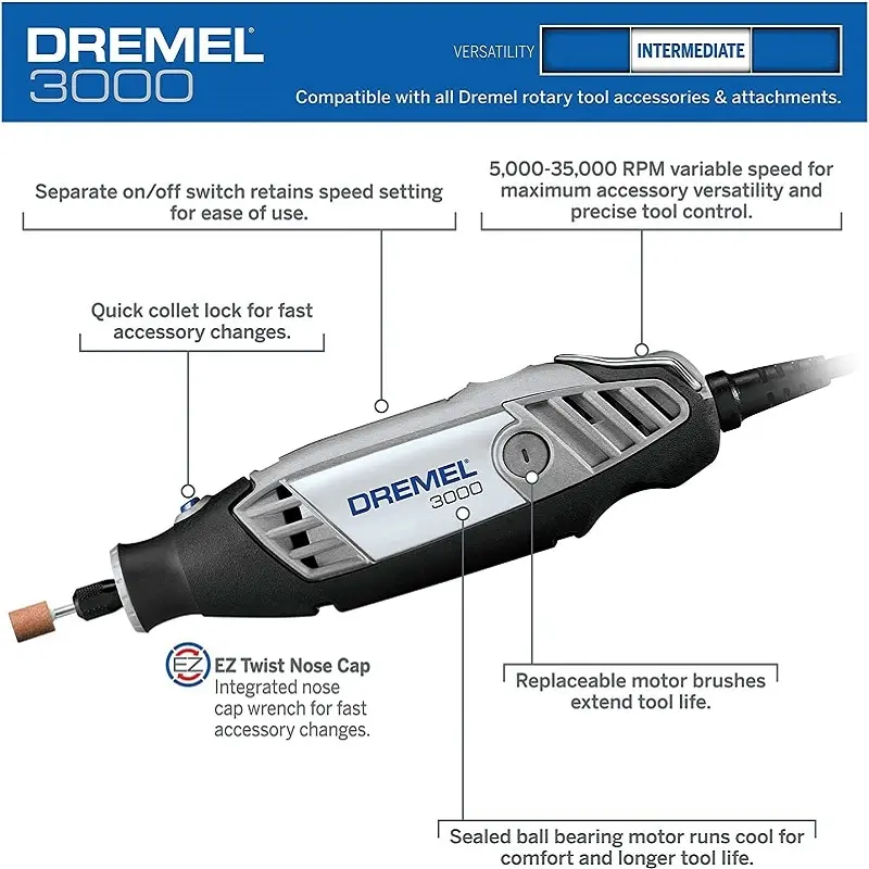 Dremel 3000/4000 Electric Grinding Machine Variable Speed Rotary Tool Set  30/36 Pcs Dremel Accessories Mini Saw Cutting Polisher