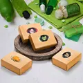 20/30Pcs Mini Kraft Paper Box with Window, Round Soap Packaging Boxes for Homemade Soap Favor Treat Bakery Candy preview-1