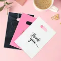 100pcs Thank You Plastic Shopping Bag with Handle Poly Die Cut Plastic Merchandise Bag for Retail Small Business preview-1