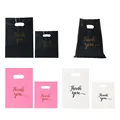 100pcs Thank You Plastic Shopping Bag with Handle Poly Die Cut Plastic Merchandise Bag for Retail Small Business preview-2