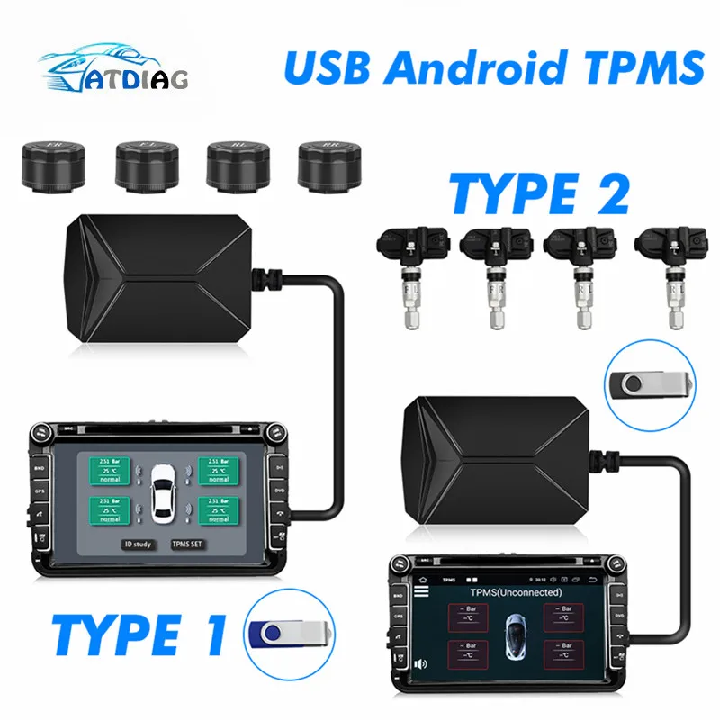 Купить Автомобильная электроника TPMS USB Android Car Tire Pressure