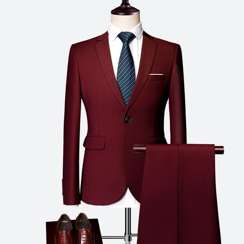 red purple suit