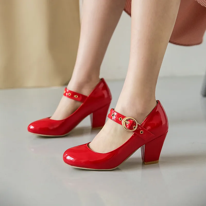 ladies red mary jane shoes