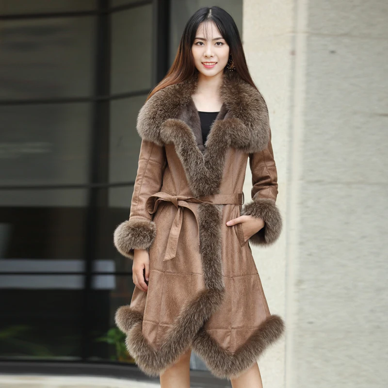 leather jacket with fur rabbit fur coat 