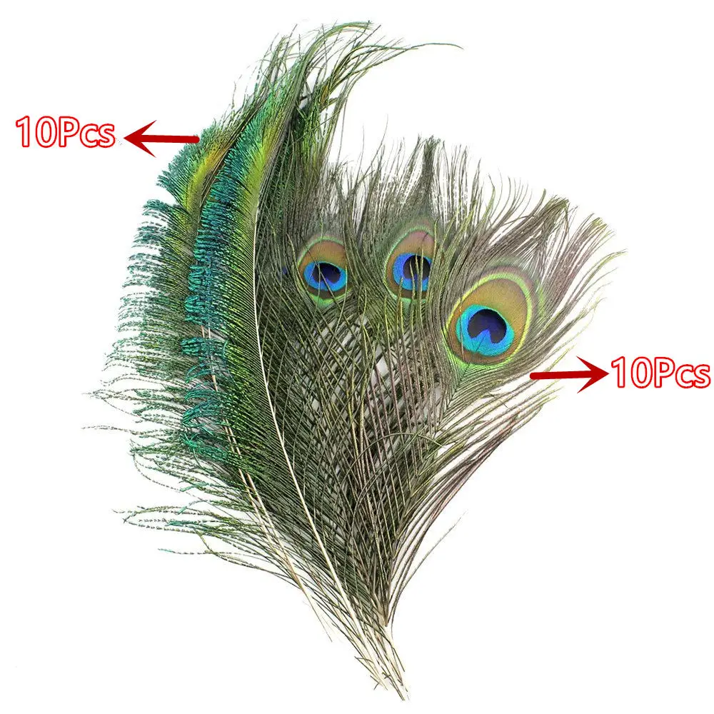 Wholesale 10Pcs/Lot Natural Peacock Feathers for DIY Craft Wedding Holiday  Decorationn Home Decoration and Floral Arrangement