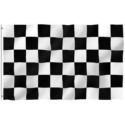 Checkered F1 Flag Auto Racing 90x150cm Polyester Black White