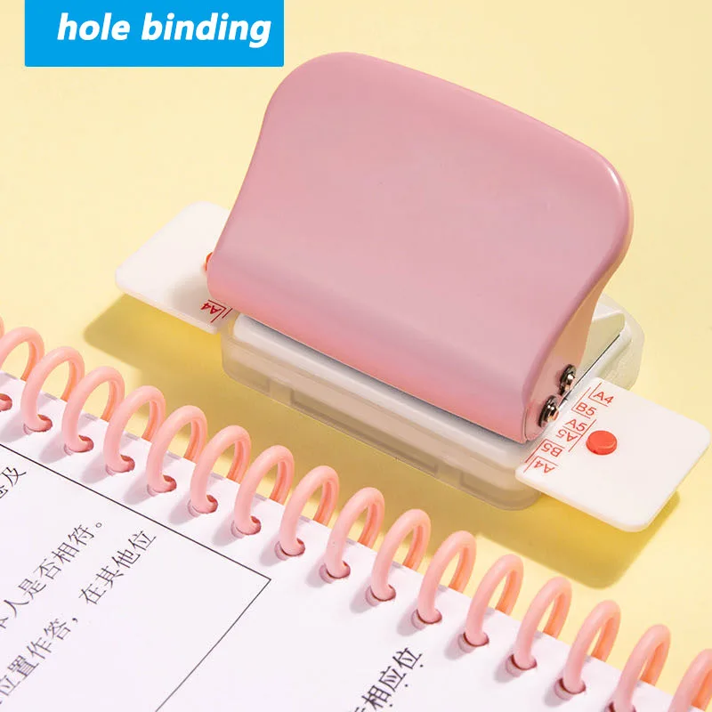 KW-trio Adjustable 6-Hole Desktop Punch Puncher with 6 Sheet Capacity  Organizer Six Ring Binder for A4 A5 A6 B7 Dairy Planner