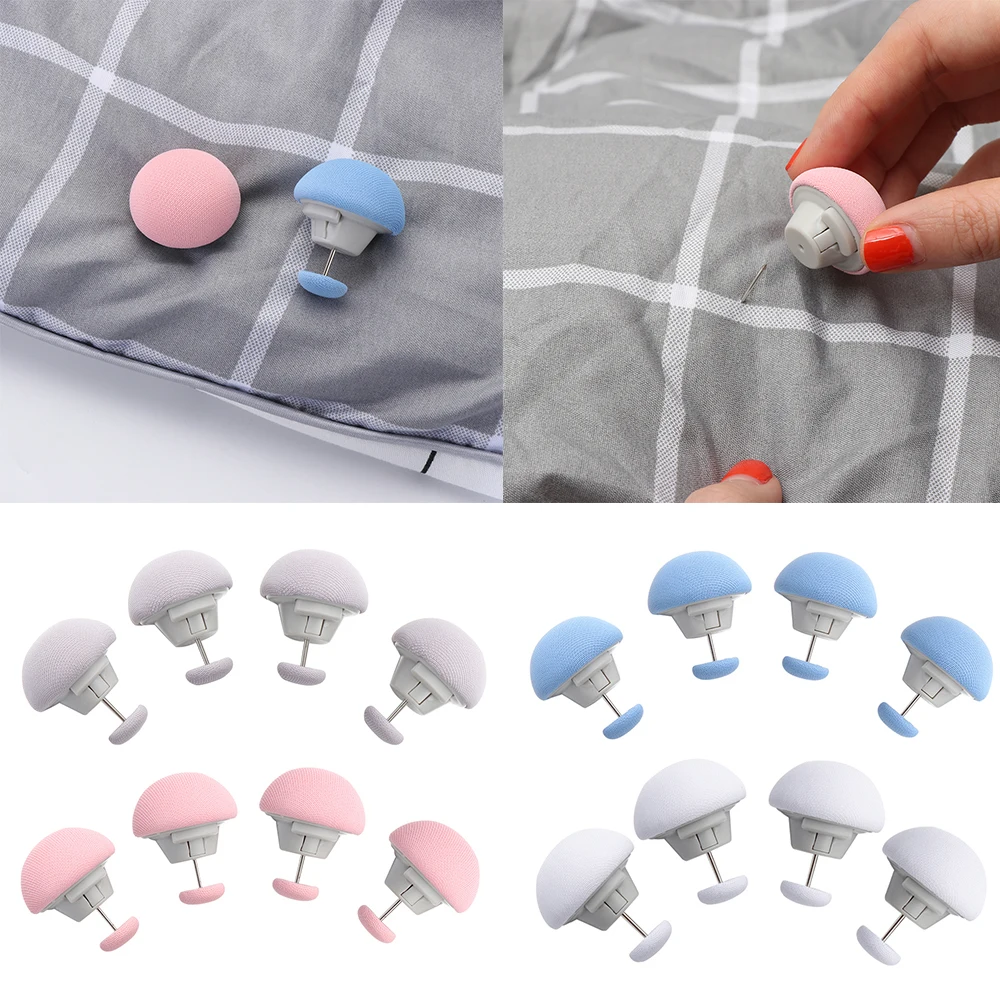 4/6pcs Mushroom Quilt Holder Macaron Non-slip Quilt Blanket Clip One Key to Unlock Blankets Cover Fastener Clip Holder Bed Sheet