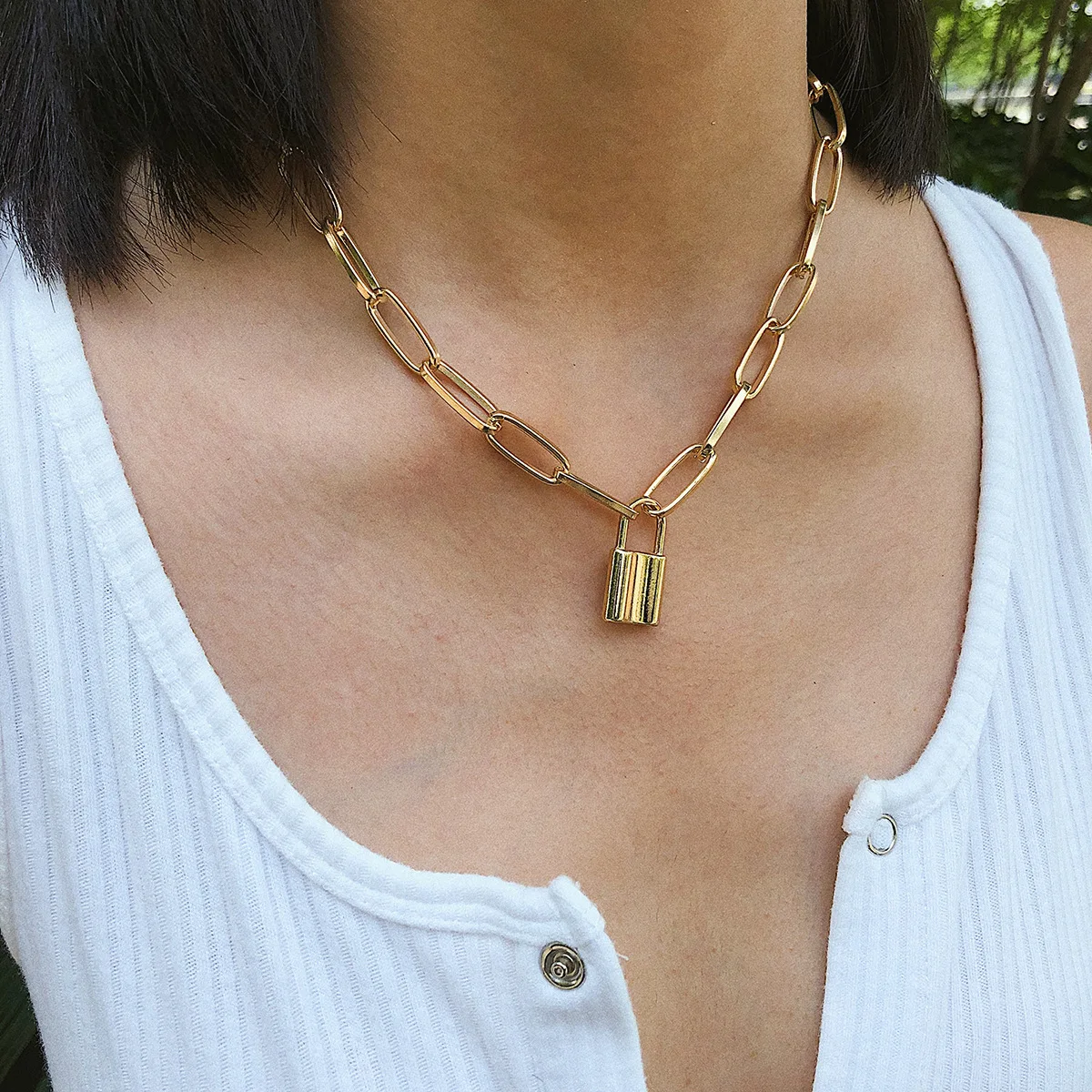 Vintage Gold Silver Chain Choker 