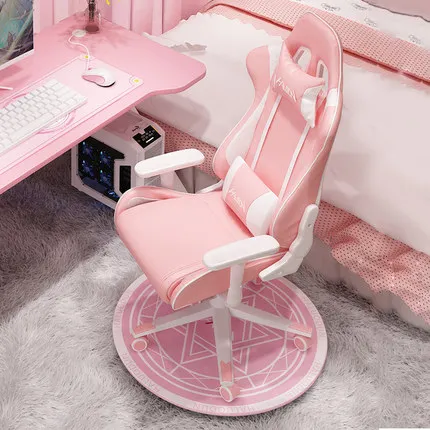 pink and white gaming desk