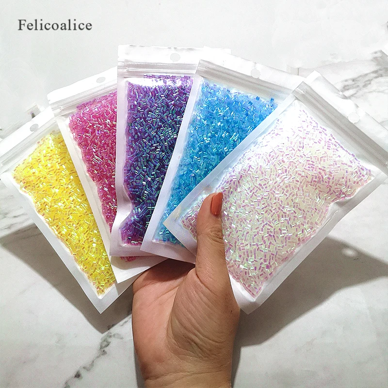 Boxi10/50g Bingsu Beads Slime Additives Iridescent Beads Supplies DIY  Sprinkles kit for Fluffy Clear Crunchy Slime Clay