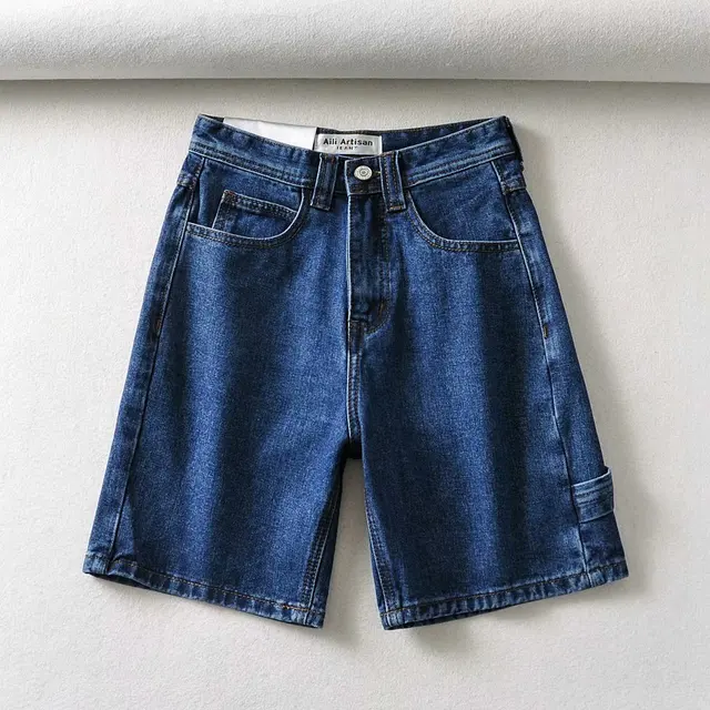 Summer high waisted denim shorts women 