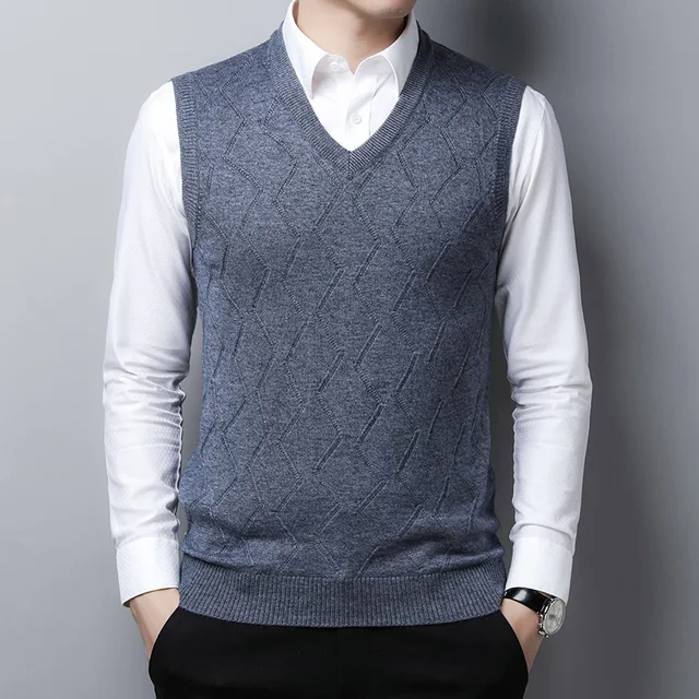2021 Autumn Wool Sweater Vest Mens 