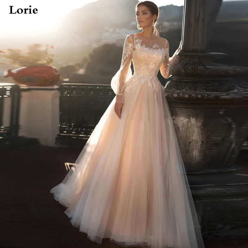 Lorie Champagne Princess Wedding Dress 