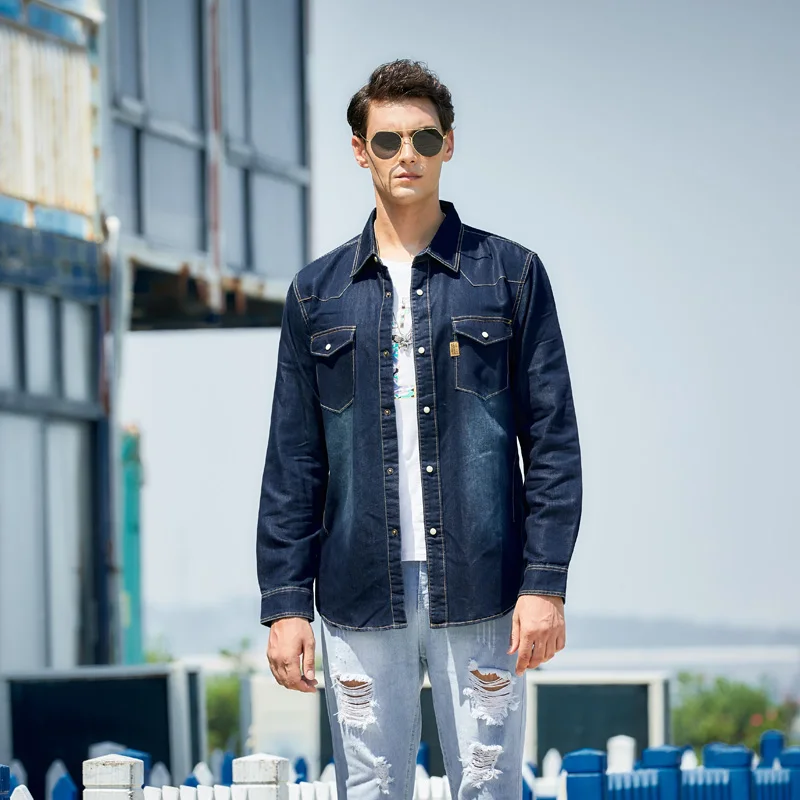 Military Shirt Men Jeans Casual Shirts 