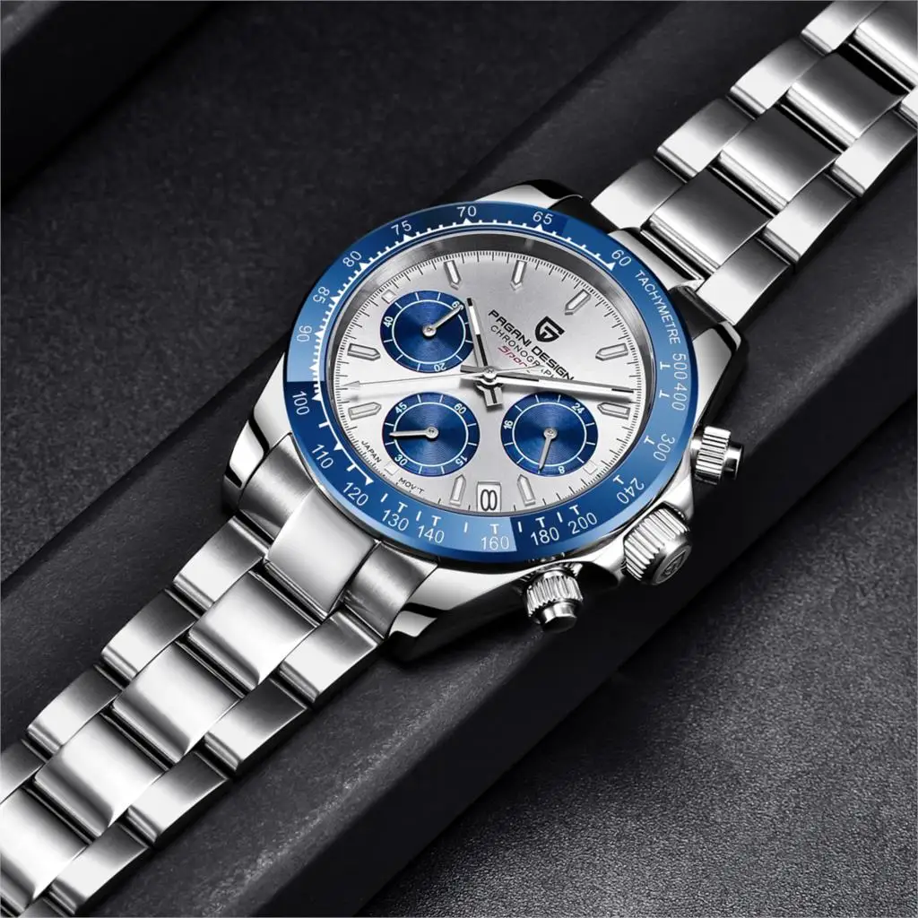קנו שעונים לגברים | PAGANI DESIGN Men Watches Japan Seiko VK63 Luxury  Automatic Watch Date Men Quartz Watches For Men Chronograph Reloj Hombre