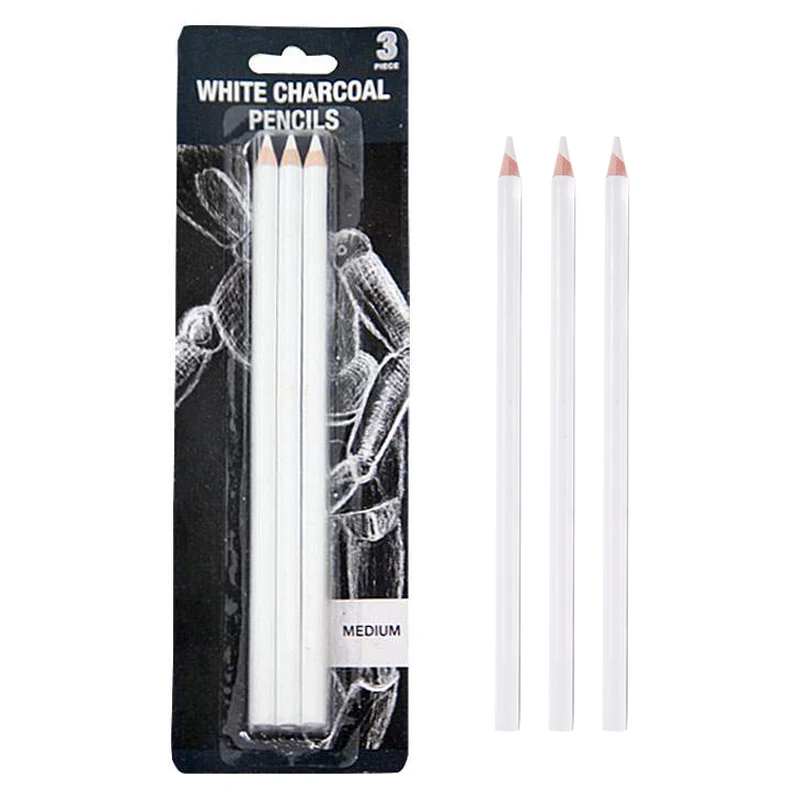4MM Sketch White Charcoal Pen High-gloss Pencil Set Student Painting Soft  Charcoal Art Supplies Durable and Not Easy To Break