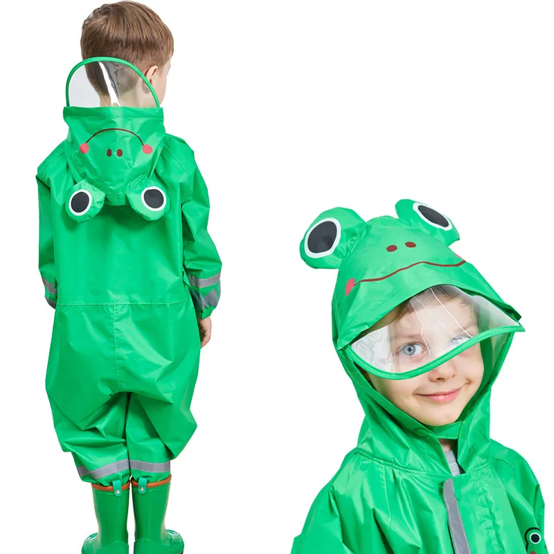 green rain suit