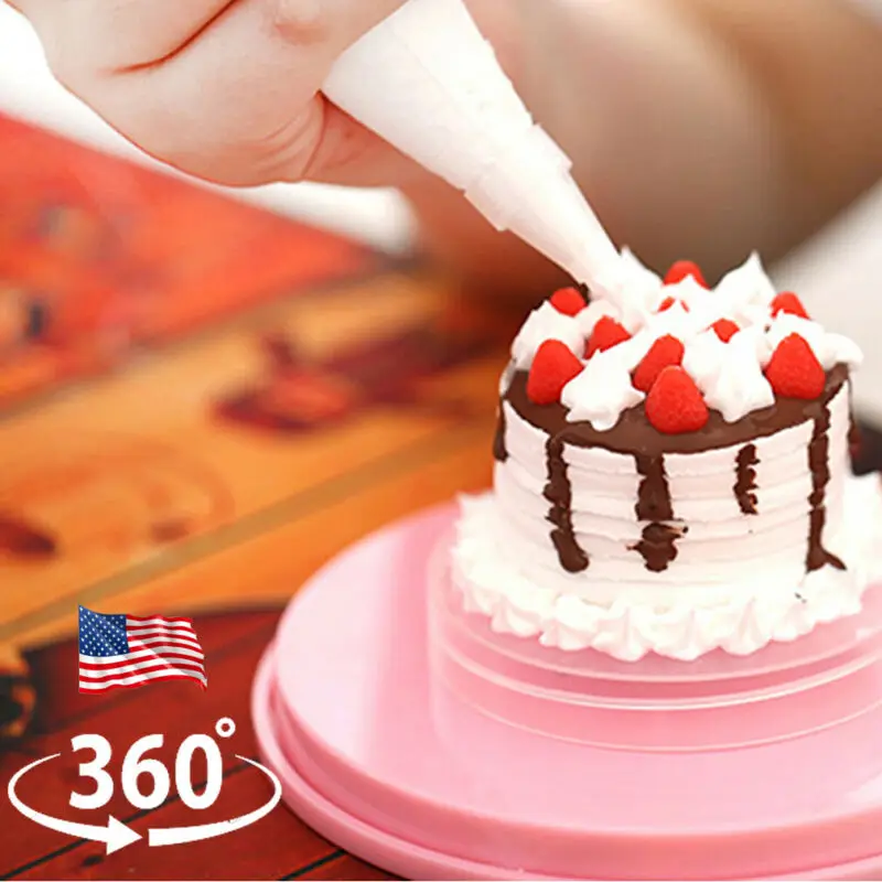 Plastic Cake turntable Kitchen Baking Tools set Decoration Accessories  Stand DIY Mold Rotating Stable Anti-skid Round Cake Table