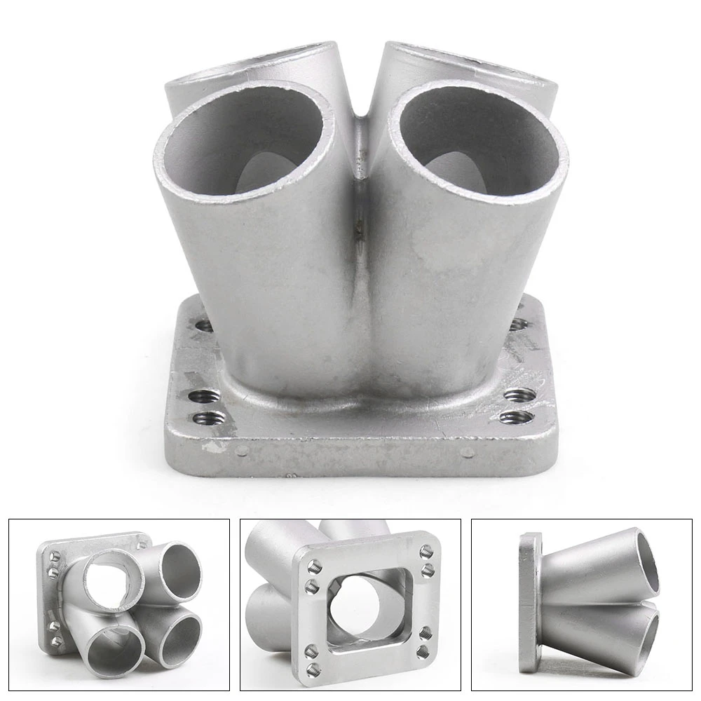 New Cast 4-1 Turbo header manifold Merge collector T3 T4 With T3 Flange Stainless Steel-animated-img