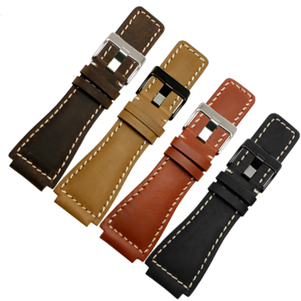 Retro Genuine Leather Watch Band Strap 