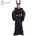 M-XL Three Size Halloween Maleficent Cosplay Costumes Woman Scary Horror Clothing Set with Horns Black Queen Witch Clothing 5siz preview-2