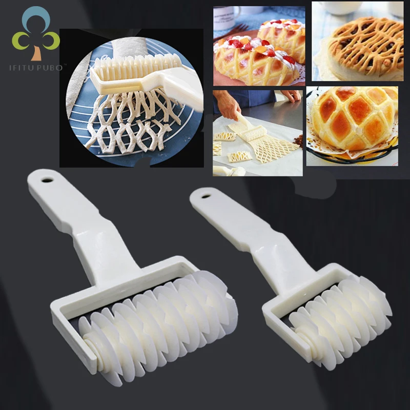 Plastic Dough Lattice Roller Cutter Pull Net Wheel Knife Pizza Pastry Cutter  Pie Craft Making Tool Baking Accessories