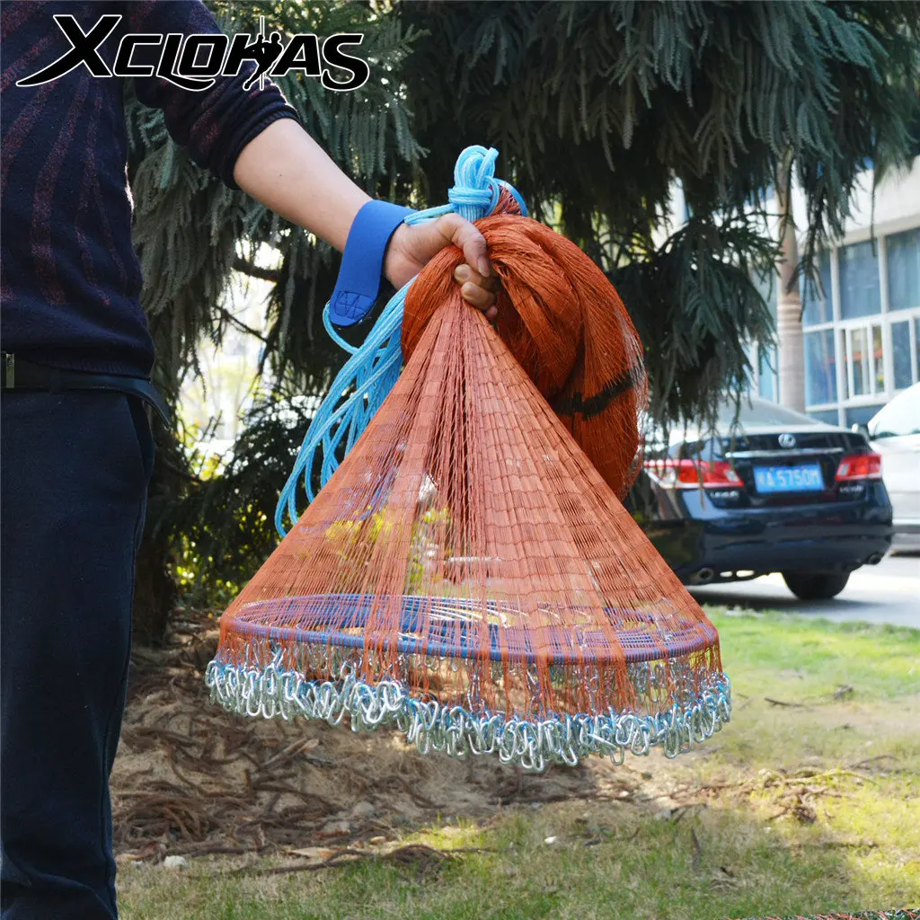 Hand Throw Fishing Net Hand Cast Net with Flying Disc High
