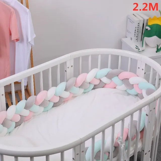 knitted crib bumper