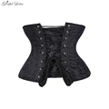 Underbust Corset Sexy Gothic Busiter Steel Boned Waist Trainer Short Torso Women Slimming Sheath Girdle Waist Cincher Lace Up preview-5