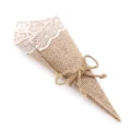 10pcs/lot 15*15cm Burlap Jute Hessian Pew Cones Bouquet Bag Flower Holder for Christmas Party Baby Shower Supply Wedding Decors preview-5