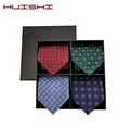 HUISHI 8CM 8 Styles Men's Solid Dark Blue Color Neck Tie 6cm Waterproof Jacquard Necktie Daily Wear Cravat Wedding Party For Men preview-6